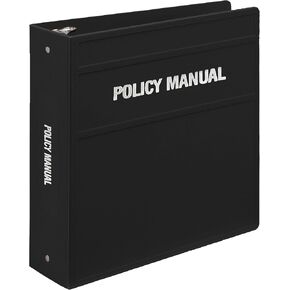 Carstens 3-Inch Heavy Duty 3-Ring Binder for Policy Manuals – Side Opening, Black
