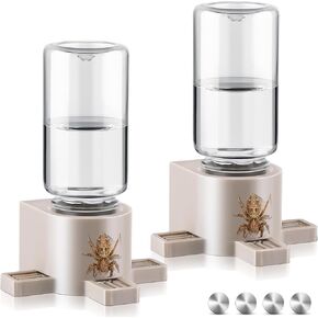 2 Pcs 10ML Jumping Spider Water Dispenser with Magnets, Magnetic Hanging Feeder for Tarantulas, Praying Mantises, Arboreal Animals, Jumping Spider Accessories for Small Animals Enclosure/Habitat