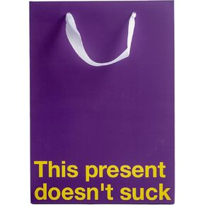 Funny Gift Bag - 11 x 8 x 4 inch Kraft Paper Bag with "Just Smile & Say You Love It" – Gag Gift Wrap for Birthdays, Holidays, Office Parties – Party Gift Wrap for Mother's Day, Father's Day - Green