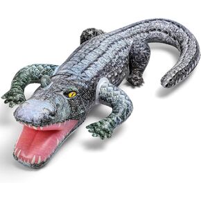 1 Pcs 55" Inflatable Alligator Toys Realistic Blow up Alligator Crocodile Animal Reptile Party Decor Props and Pool Floats Toys Jungle Party Garden Decorations