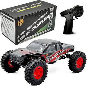 HobbyPlus 1/18 RC Crawler - CR-18P PRO Brushless Juice Up Edition RTR w HBW Electronics, 2.4GHz 4CH TX - Remote Control Crawler, RC Rock 1/18 Full Lock 4WD Off-Road for Adults - Red