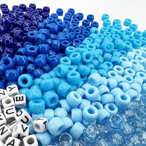 MIIIM 1300 Pcs Pony Beads Kit for Friendship Bracelet, 27 Styles Kandi Bracelet Kit in Box with Individual Compartments, Hair Beads for Braids, Letters (Rainbow)