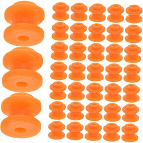 BESPORTBLE 50pcs Mini Single Slot Pulley Model Precision Engine Building Kit for Engineering Versatile Orange Plastic Timing Wheels for Mechanical Projects and Model Assembly