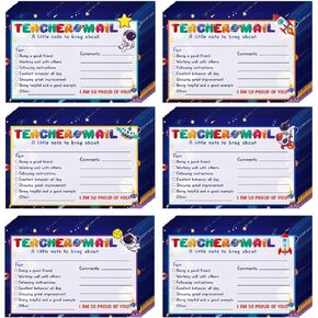 60Pcs Teacher Mail Notes to Parents, Boho Happy Mail from Teacher, Brag Cards for Students Behavior Classroom Must Haves to Send Home for Preschool Kindergarten Elementary School Supplies (Boho)