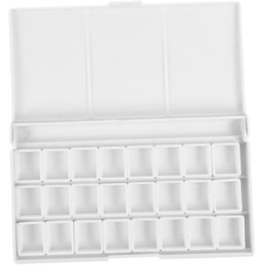 Angoily 1 Set DIY Watercolor Pigment Tray with Lid Compartment Color Mixing Plate for Artists Students Portable Paint Holder to Keep Colors Fresh and Organized