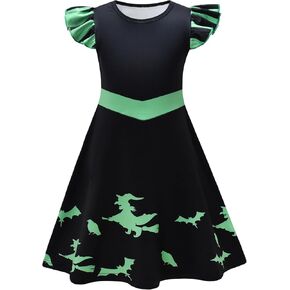 Witch Dress Girls Princess Glinda Halloween Birthday Party Cosplay Outfits
