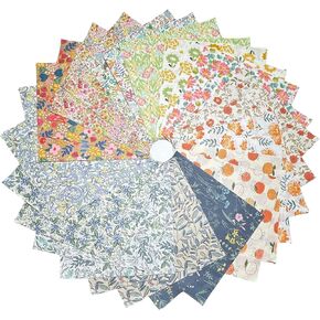 56-Piece Precut Fabric Squares 5"x5",Charm Packs for Quilting 5 Inch,100% Cotton Quilting Fabric for Sewing & Crafting(Autumn/Winter Colors)