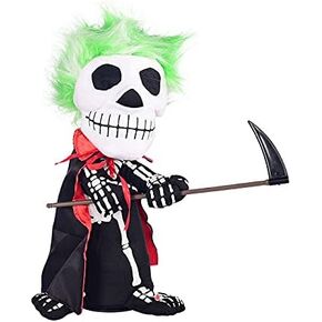 Electric Spin Halloween Skeleton Ornament Glowing Eye Prop Statue accompanied by Horror Sound Effects Spin and Ghost Horror Action-D in Saudi Arabia