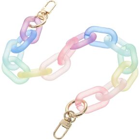 VALICLUD Acrylic Handbag Strap Colorful Rainbow Purse Replacement Chian Crossbody Shoulder Replacement Strap