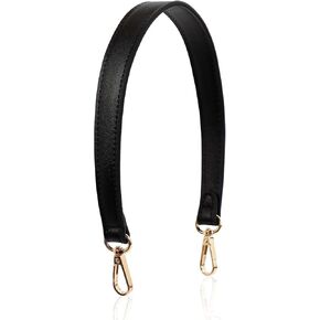 Black leather purse strap, PU Leather Purse 1 Inch wide 19 Inch long purse Strap Replacement with Swivel Clasps for Tote Shoulder Bag