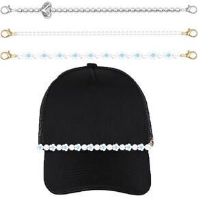 3Pcs Trucker Hat Chains Bill Decoration Hat Charms for Mesh Baseball Cap Netback Cap Trucker Hats Accessories