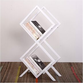Standing Bookcase Free Standing Bookshelf Personality Iron Art Home Office Bookshelf for Office Study Dormitory Desktop Book Stand(A)