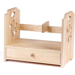 Standing Bookcase Bookshelf Creative Desktop Storage Box, Office Combination Rack, Wooden Desk Drawer Storage Box Sundries Bookshelf Desktop Book Stand