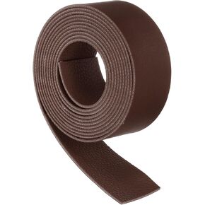 uxcell Leather Straps, 1.6 Inch Wide 79 Inch Long Soft Flat Leather Strips Cord for Craft Projects Tooling Belt Bag Making, Brown