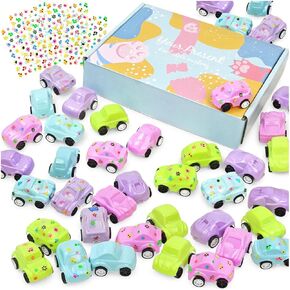 Vileafy 35 Toy Cars with Stickers, Pinata Stuffers and Prize Box Toys for Kids Classroom, Bulk Mini Cars for Kids Party Favors, Goodie Bag Stuffers, Treasure Chest, and Birthday Gifts(35)