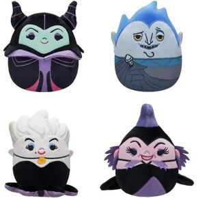 Squishmallows Original 4in Disney Villain 4-Pack – Hades, Maleficent, Ursula, Yzma – Official Jazwares Plush