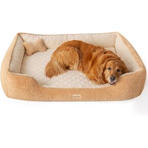 Cooling Orthopedic Dog Bed for Small Dogs, Puppies & Cats - Fluffy Comfort Pet Bed w/Memory Foam, Dog Pillow, Non-Slip Bottom & Durable Zipper. Crate Pad w/Chew Proof, Washable & Waterproof Cover