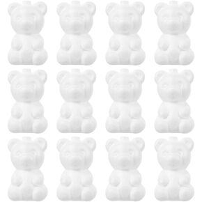 EXCEART White Foam Bear Shape Model 20Pcs Foam Bear Shapes Mold White Bear DIY Craft Polystyrene Animal Bear for Wedding Party Decoration