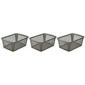 YBM Home Plastic Storage Basket for Office Drawer, Desktop and Classroom - Multipurpose Perforated Bin Tray Organizer for Shelves, Kitchen Pantry, Kids Room, and More 32-1184 White