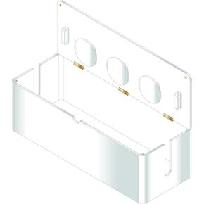 Russell+Hazel Desk Organizer Garge Acrylic Cable Management Box ، شفافًا مع دعم أبيض ، غطاء مفصلي ، شقوق ومخطافات متكاملة ، منظم سلك 15.5 "× 6" × 6 "للمنزل (102755)