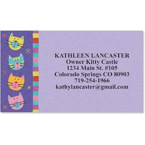 Bow Wow Animals Custom Printed Business Cards - Set of 250-2 x 3-½ inches, Veterinarian, Pet, Vet, Dog, Personalized Clinic Cards by Colorful Images