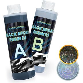 Black Epoxy Resin 34OZ, 1:1 Pure Black Resin Kit for Coasters, Jewelry Making and DIY Art