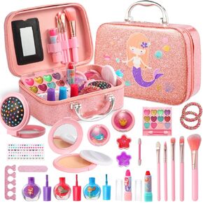 Yevior Kids Makeup Sets for Girls,Washable Play Makeup Kit for Kids,Pretend Makeup for Toddlers Princess Cosmetic Toy,Christmas Birthday Gift Toys for Girls 3 4 5 6 7 8 9 10 11 12 Years Old