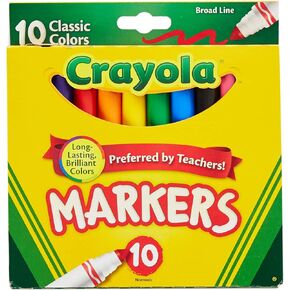 Crayola 7581145552570 علامات خط عريضة ، ألوان كلاسيكية 10 لكل منها (حزمة 24) ، حالة 24 لا ، العد