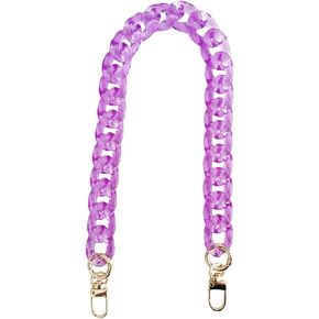 Acrylic Chain Strap for Purse,Handbag Decorate Chain,Bag Accessories Chain Strap,Plastic Resin Chain for Bag-Purple 46CM Highlight