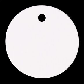 CleverDelights 1.5" White Gift Tags - 100 Pack - Round Circle Paper Hang Tag
