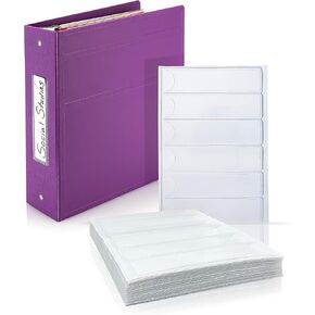 Carstens - 60 Pack, Clear Binder Spine Insert Adhesive Pockets, 5.375 x 1.375 Inch Heavy Duty Vinyl (1639-0010) - Ideal for 1.5-4 Inch Ring Binder Spines and Medical Charts