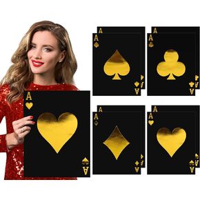 12 Pcs Jumbo Playing Cards Large Giant Print Playing Cards 15.8 x 12.6 Inches Thick Poker Card for Casino Theme Party Decorations Casino Card Birthday Game Night Party Decor