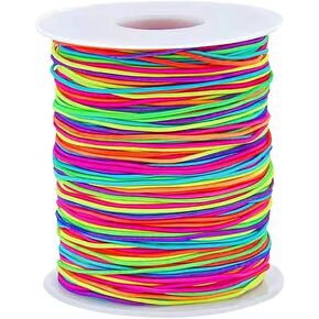 1 mm x 109 Yards Elastic Rainbow String for Bracelets Stretchy Cord for Beads Craft Beading Cord Necklace String Cord Jewelry Making String