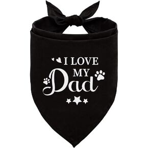I Love My Dad Dog Bandana, Funny Cute Dog Bandana, Pet Scarf Triangle Dogs Scarf, Decorations Photo Prop Accessories, Dogs Bandana for Small Medium (D73)