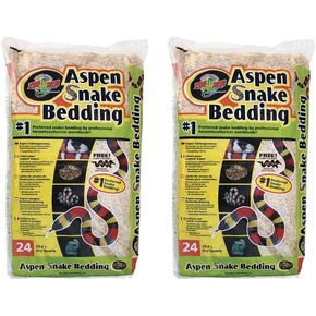 DBDPet (2 Pack) Aspen Snake Bedding - 24 Quart Bags - Perfect Bedding for Snakes - Includes Pro-Tip Guide