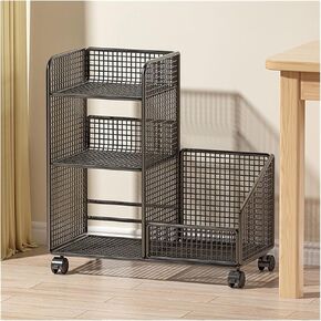 Bookshelf Movable Bookshelf Desk Floor Storage Rack School Bag Book Storage Cabinet Office Wheeled Trolley Shelves