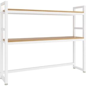 Standing Bookcase Bookshelf Bookshelf 2-Tiers Bookcase Metal Rustic Display Shelf Storage Rack Organizer Desktop Book Stand(Medium)