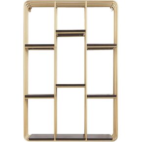 Standing Bookcase Wall Shelf Bedroom Wall Hanging Wall Gold Bookshelf Wrought Iron Decorative Frame Desktop Book Stand