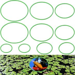 10pcs Fish Feeding Rings Set,Floating Aquarium Plant Corrals in Mix Sizes,EVA Material,Ideal for Betta,Goldfish,Turtle Tanks,Keep Floating Plants,Food in Place,Green