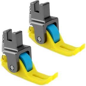 2Pcs Roller Sewing Presser Foot 1 Roll Roller Foot + 3 Roll Roller Foot Replacement Part Narrow Wheel Presser Foot Suitable for Most Industrial Sewing Machine