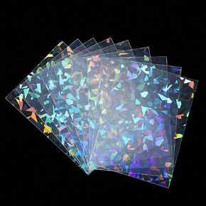 100 Pcs Photocard Sleeves Diamond-Shape Laser Flashing-Card Sleeves-Kpop & MTG Trading Cards Sleeve-Holographic Foil Protective Cover Foil-Cards Protective-Sleeve 65x90mm