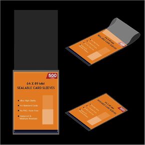 500 Pack Perfect Fit Card Sleeves – Clear Sealable Inner Sleeves for Double-Sleeving, Exact Fit Trading Card Protectors Compatible with MTG, PKM, TCG, Gaming Cards
