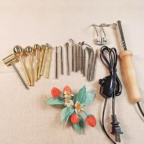 Artificial Flower Ironing Machine, Electric Fabric Flower Maker, Temperature Adjustable, with 18 Heads, Anti-Scalding Stand, Petal Modeling DIY Tools, for Fake Flower Making
