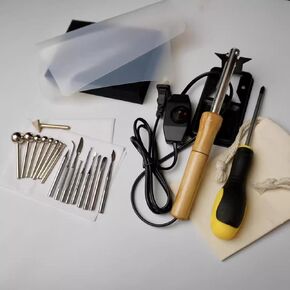 Artificial Fabric Flower Making Tool, Electric Fabric Flower Ironing Machine, Adjustable Temperature, with 18 Ironing Heads, for Petal Modeling Tools Set