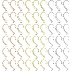 Hedume 120 Pcs DIY Ear Cuffs Earrings, Non Piercing Clip on Ear Cuff Earring, 7 Holes for Jewelry, DIY Jewelry Making Accessories for Earrings (Silver, Gold, kc Gold)