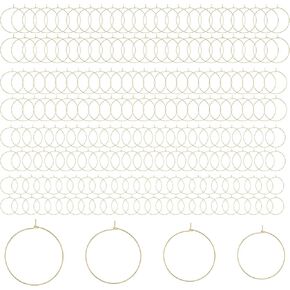 200 PCS HOOP أقراط النتائج الجولة حلقة حلق مفتوحة أقراط إكسسوارات المجوهرات صنع مجموعة من الحرف اليدوية DIY (20 مم 25 مم 30 مم 35 مم)
