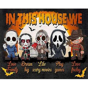 Halloween Paint by Numbers Kit for Adults - Adult Paint by Number Kits Horror, Halloween Painting by Numbers for Adults Beginner, DIY Acrylic Oil Painting Perfect for Gift Home Wall Decor (16x20 inch)