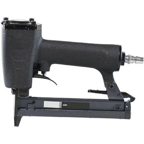 Oil-Free Pneumatic Staple Gun 425K Pneumatic Nail Gun Aluminum Tube 6MM Narrow Crown Stapler Rivet Tool 10-25MM Nail Use for Woodworking Furniture