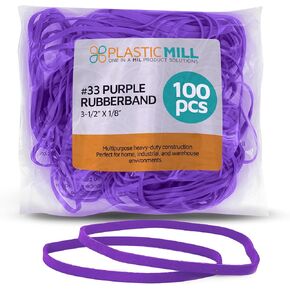 Rubber Bands - #33 Size - Purple Rubberbands - 100 Count.
