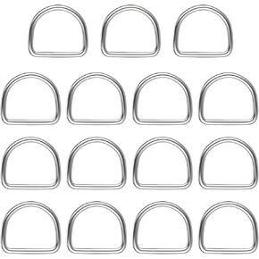 15 Pcs 1 inch Metal D Ring, Stainless Steel 1 inch Welded Heavy Duty Metal D Rings Solid, for DIY Sewing Bags, Belts, Dog Collar Accessories
